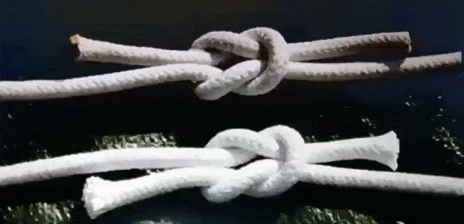 Representación con nudos del efecto túnel de la mecánica cuántica